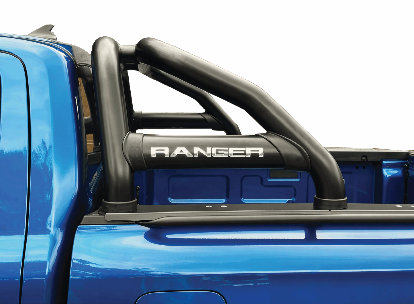 Ford Ranger Next Gen Sports Bar x Oval Side Tubes Black – Fits Single Cab Only (Fits with Securi Lid & OEM Tonneau Cover)