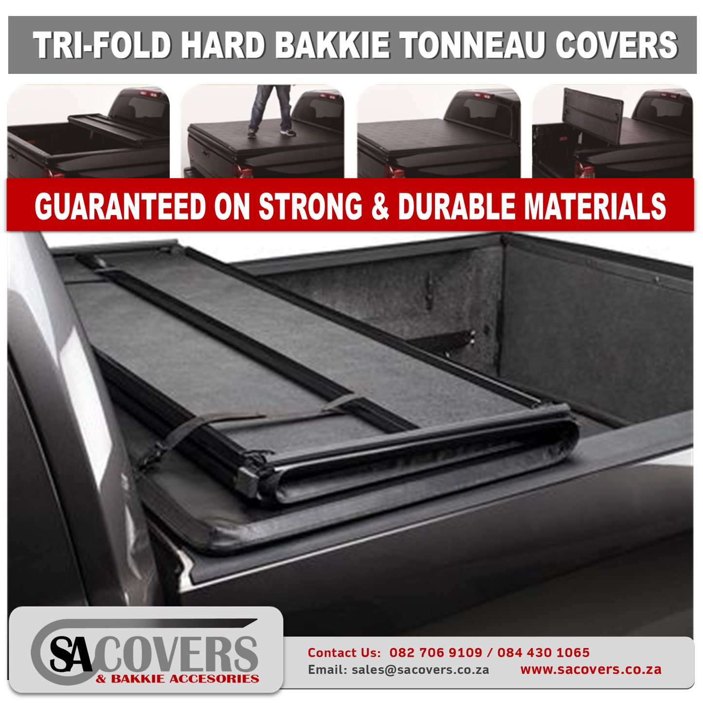 Trifold Hard Lockable Bakkie Tonneau Covers Ford